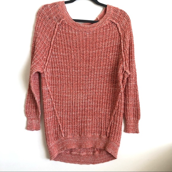 Free People Star Dune Orange Marled knit Sweater Small - Picture 2 of 9